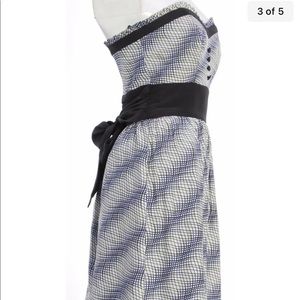 Women's BETSEY JOHNSON Blue/Black/White Above Knee, Mini 1 Piece Dress Size 0